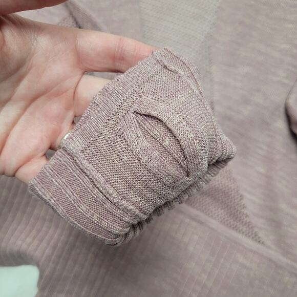 Lululemon linen calm and collected knit wrap hoodie sweater Vintage mauve - Picture 7 of 8